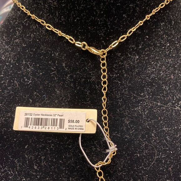 Spartina 449 Oyster Necklace – Gold Plated with Pearl Accents (NEW) - Picture 4 of 4